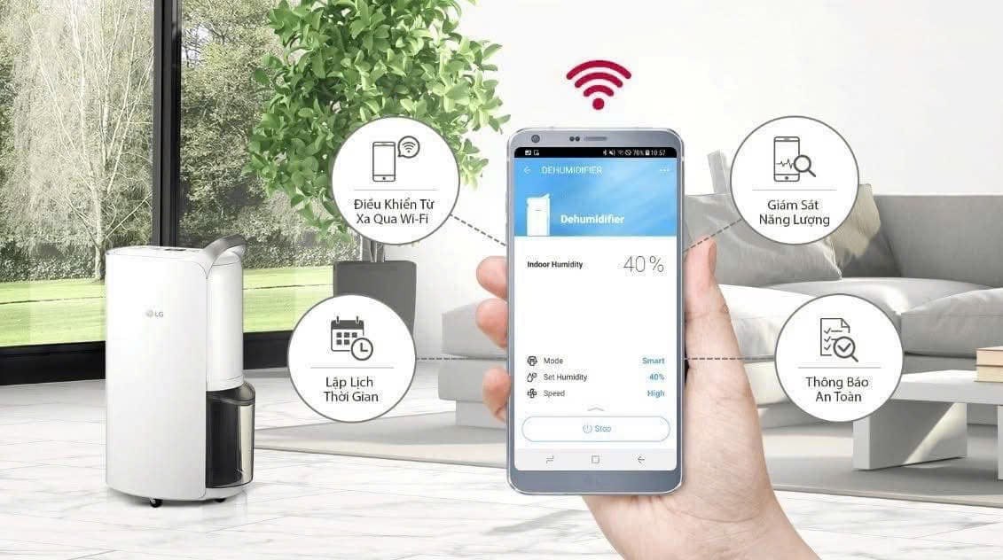 Máy hút ẩm LG Inverter MD19GQGE0 chính hãng